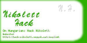 nikolett hack business card